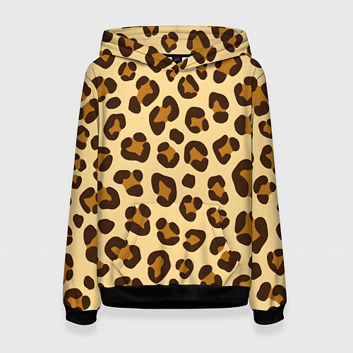 Женская толстовка Паттерн с пятнами леопарда / 3D-Черный – фото 1