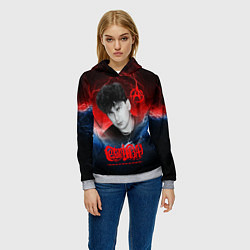 Толстовка-худи женская Сектор газа Юрий Хой, цвет: 3D-меланж — фото 2