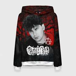 Толстовка-худи женская Сектор газа красный лес, цвет: 3D-белый