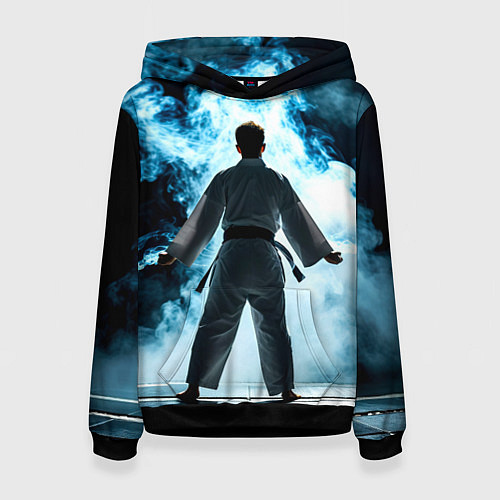 Женская толстовка Айкидоист в дыму / 3D-Черный – фото 1