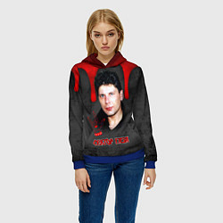 Толстовка-худи женская Сектор газа - рок жив, цвет: 3D-синий — фото 2