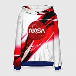 Толстовка-худи женская Nasa абстрактные полосы, цвет: 3D-синий