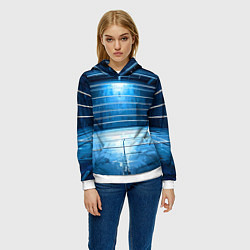 Толстовка-худи женская Синий ринг, цвет: 3D-белый — фото 2