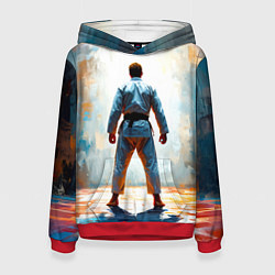 Толстовка-худи женская Дзюдоист, цвет: 3D-красный