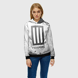Толстовка-худи женская Paramore - white gradient, цвет: 3D-черный — фото 2