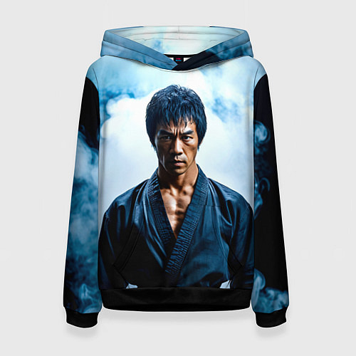 Женская толстовка Брюс Ли в дыму / 3D-Черный – фото 1