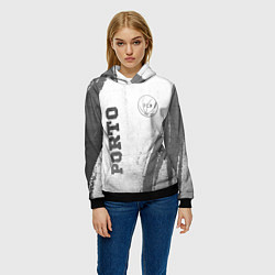Толстовка-худи женская Porto - white gradient вертикально, цвет: 3D-черный — фото 2
