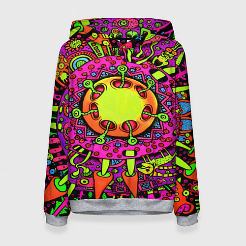 Женская толстовка Кислотные грибы оптические / 3D-Меланж – фото 1
