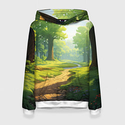 Толстовка-худи женская Fabulous forest, цвет: 3D-белый
