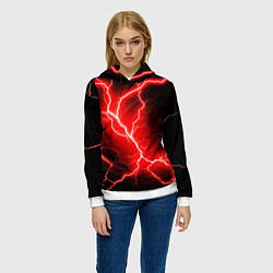 Толстовка-худи женская Lightning, цвет: 3D-белый — фото 2