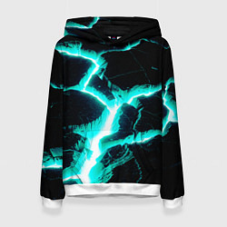 Толстовка-худи женская Color light blue black, цвет: 3D-белый