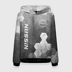 Толстовка-худи женская Nissan - grey gradient вертикально, цвет: 3D-черный