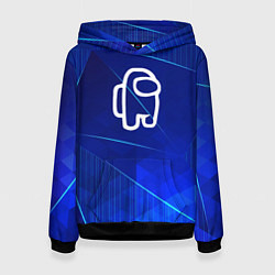 Толстовка-худи женская Among Us blue poly, цвет: 3D-черный