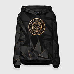 Толстовка-худи женская Leicester City golden poly, цвет: 3D-черный