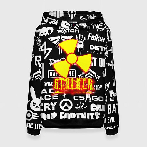 Женская толстовка Сталкер все логотипы игр / 3D-Черный – фото 1