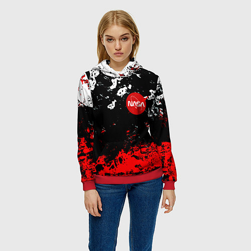 Женская толстовка Nasa краски / 3D-Красный – фото 3