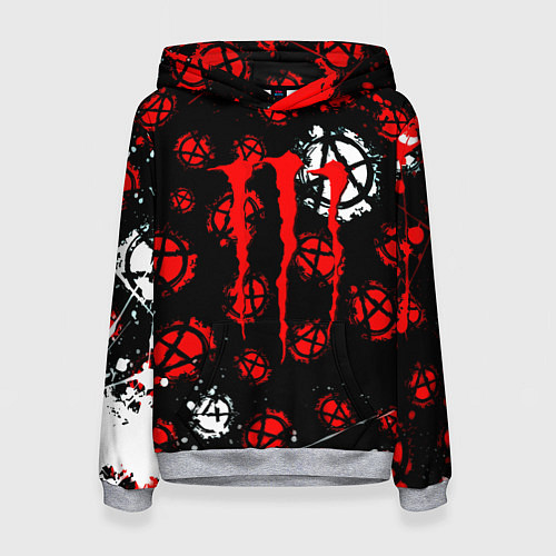 Женская толстовка Monster energy anarhy / 3D-Меланж – фото 1
