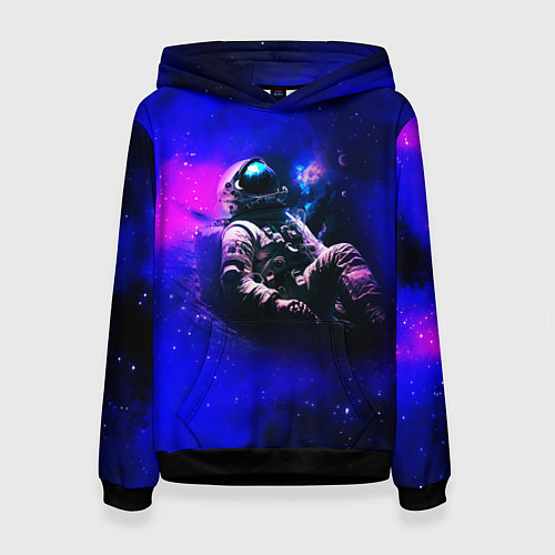 Женская толстовка Астронавт в пучине / 3D-Черный – фото 1