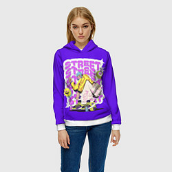 Толстовка-худи женская Street Y2K girl violet, цвет: 3D-белый — фото 2