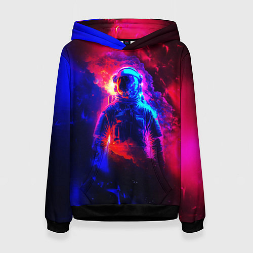 Женская толстовка Космонавт в пламени / 3D-Черный – фото 1