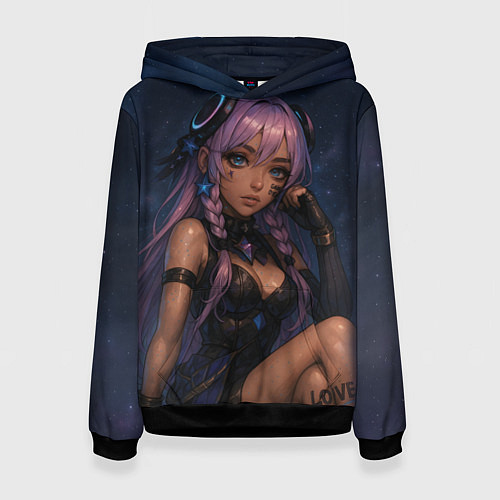 Женская толстовка Ситлали со звездами - Genshin Impact / 3D-Черный – фото 1