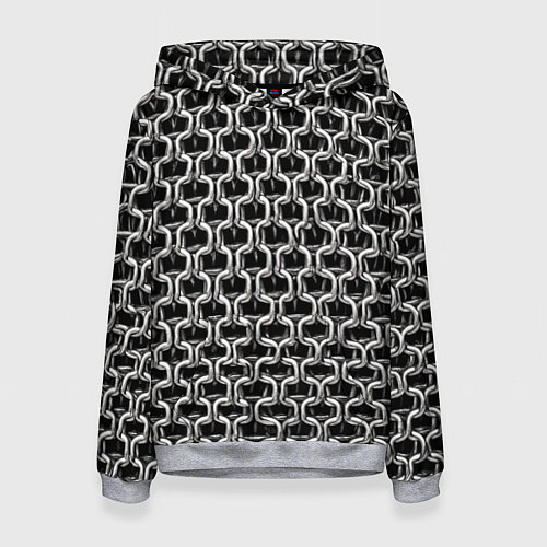 Женская толстовка Кольчуга крупная - паттерн / 3D-Меланж – фото 1