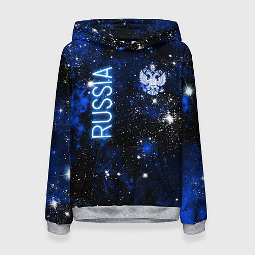 Женская толстовка Звёздное небо России и герб / 3D-Меланж – фото 1