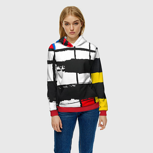 Женская толстовка В стиле пита мондриана / 3D-Красный – фото 3