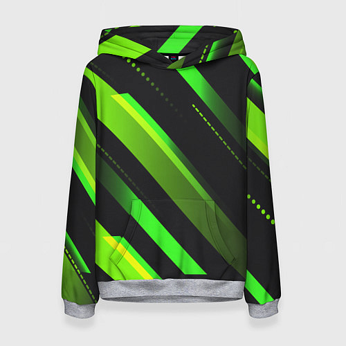 Женская толстовка Color black green / 3D-Меланж – фото 1