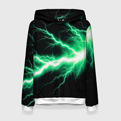 Толстовка-худи женская Lightning green, цвет: 3D-белый