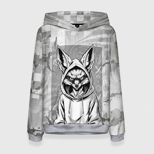 Женская толстовка Фенек в балахоне / 3D-Меланж – фото 1