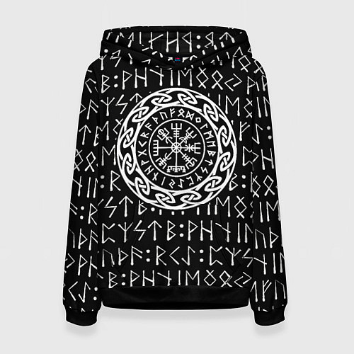 Женская толстовка Руны и путеводный языческий символ / 3D-Черный – фото 1