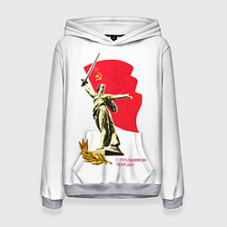 Толстовка-худи женская Праздник победы, цвет: 3D-меланж