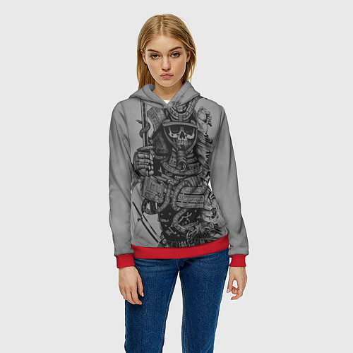 Женская толстовка Мертвый самурай призрак / 3D-Красный – фото 3