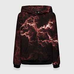 Толстовка-худи женская Lightning red, цвет: 3D-черный