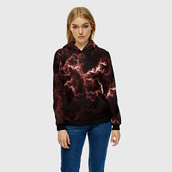 Толстовка-худи женская Lightning red, цвет: 3D-черный — фото 2