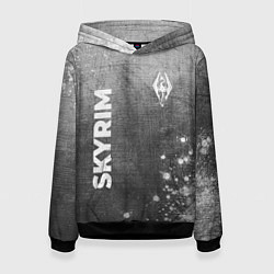 Толстовка-худи женская Skyrim - grey gradient вертикально, цвет: 3D-черный