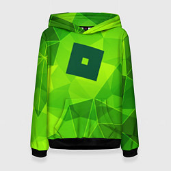 Толстовка-худи женская Roblox green poly, цвет: 3D-черный