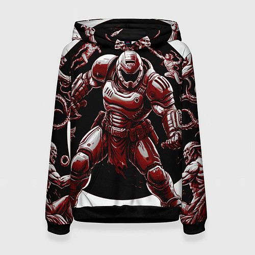 Женская толстовка Doom red guardian / 3D-Черный – фото 1