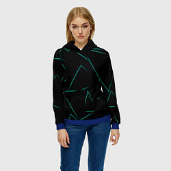 Толстовка-худи женская Color turquoise line, цвет: 3D-синий — фото 2