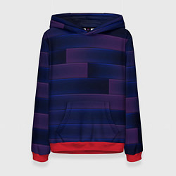 Толстовка-худи женская Color blue square, цвет: 3D-красный