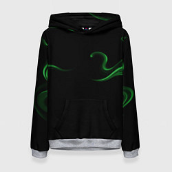 Толстовка-худи женская Color green abstraction, цвет: 3D-меланж