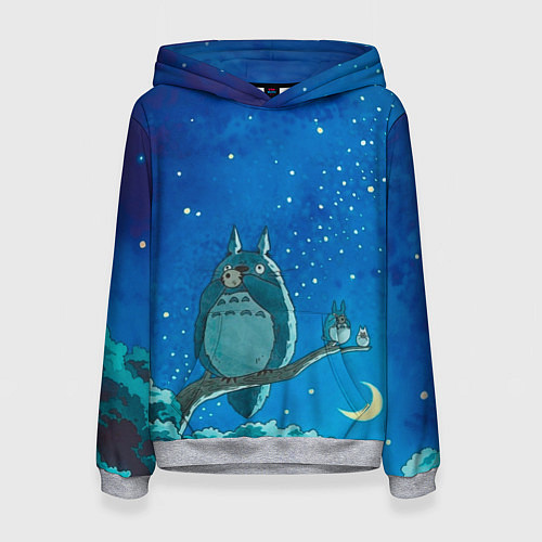 Женская толстовка Тоторо акварель / 3D-Меланж – фото 1