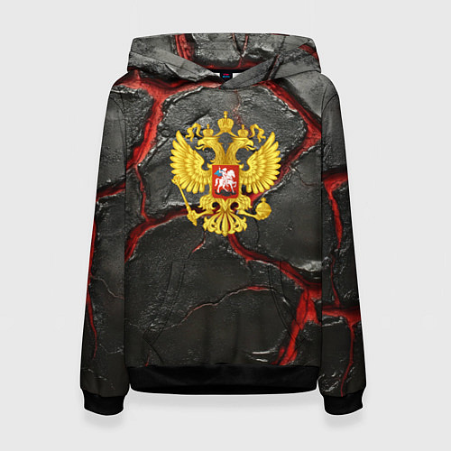Женская толстовка Герб России черные плиты / 3D-Черный – фото 1