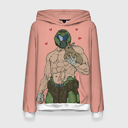 Толстовка-худи женская Палач рока с кроликом, цвет: 3D-белый