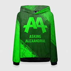 Толстовка-худи женская Asking Alexandria - green gradient, цвет: 3D-черный