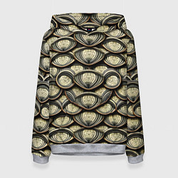 Толстовка-худи женская Объемный египетский паттерн, цвет: 3D-меланж