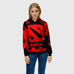 Толстовка-худи женская Dota - red gradient, цвет: 3D-черный — фото 2