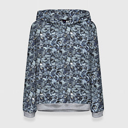 Толстовка-худи женская Серо-голубой мелкий камень текстура, цвет: 3D-меланж