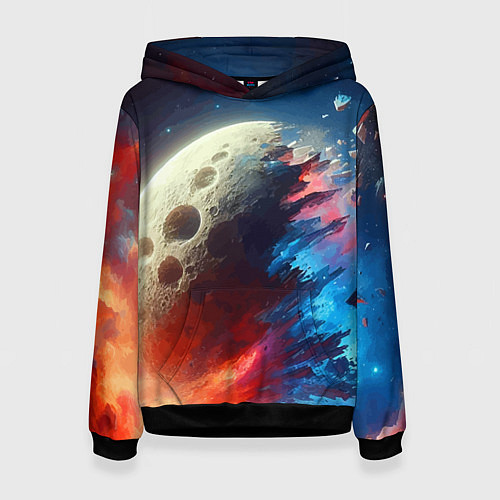 Женская толстовка Разрыв космического тела - нейроарт / 3D-Черный – фото 1